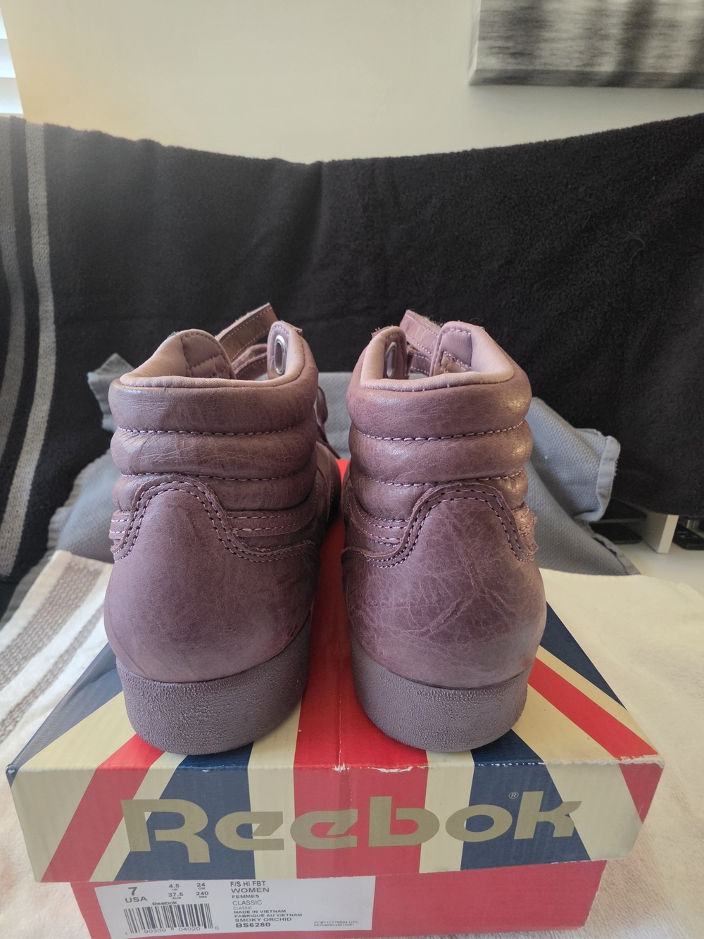 Reebok Classic Freestyle High-Top Sneakers in Mauve- Smoky Orchard, WOMEN Size 7 - Picture 8 of 12